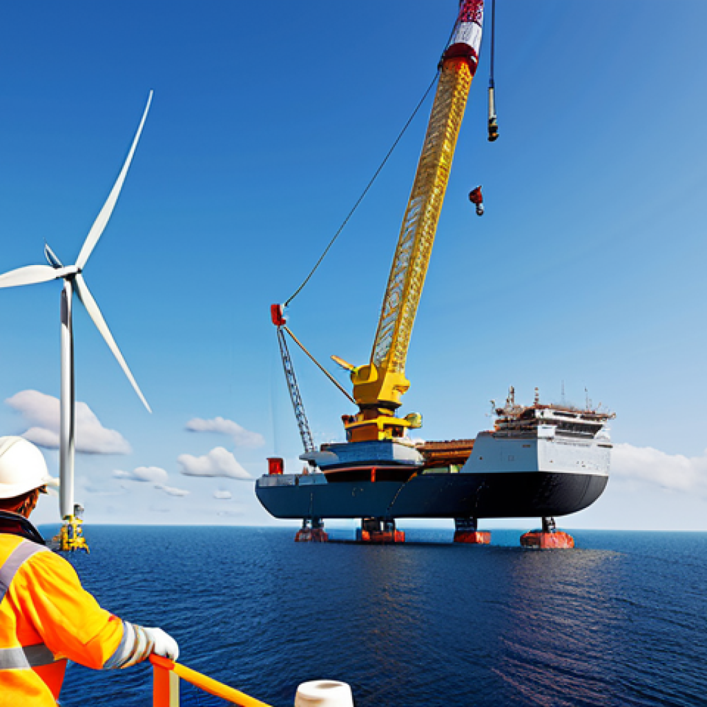 해양풍력 발전 프로젝트 사례 - Offshore Wind Turbine Construction**

"Offshore wind turbine construction site, featuring a massive ...