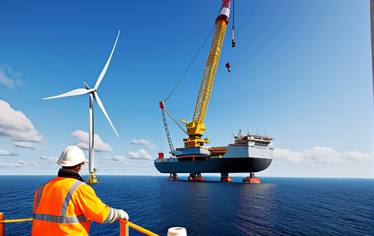 해양풍력 발전 프로젝트 사례 - Offshore Wind Turbine Construction**

"Offshore wind turbine construction site, featuring a massive ...