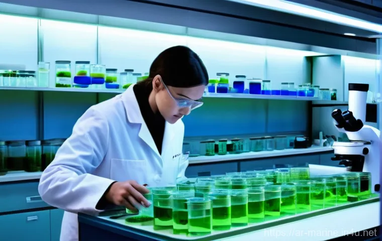 해양바이오자원 - **Prompt:** A futuristic, sleek deep-sea submersible, glowing faintly with advanced lights, explorin... 해양바이오자원 - **Prompt:** A futuristic, sleek deep-sea submersible, glowing faintly with advanced lights, explorin...